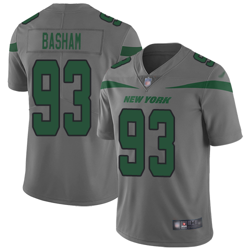 New York Jets Limited Gray Men Tarell Basham Jersey NFL Football #93 Inverted Legend